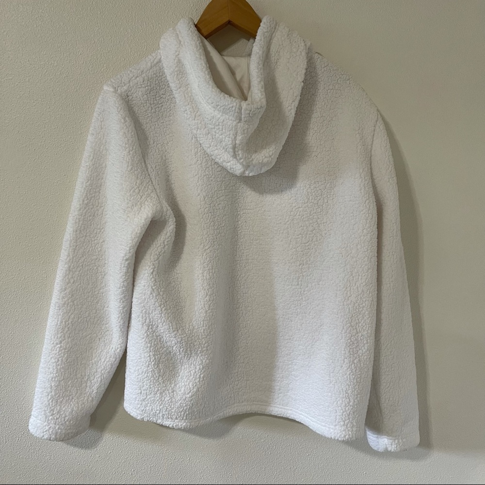 FILA White Sherpa Josephine Hoodie-Large - Picture 3 of 12